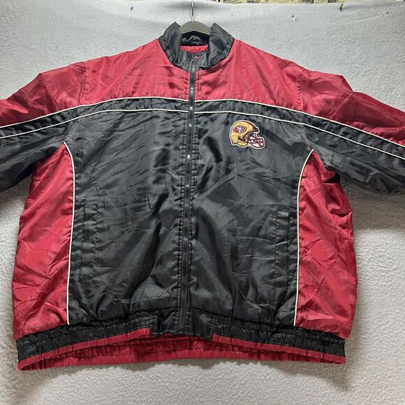 Vintage San Francisco 49ers Jacket Mens XXL Black OG NFL Football Full Zip 2XL - Picture 11 of 16